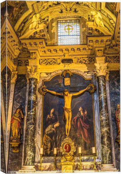 Chapel Lady Seven Sorrows Crucifixion Painting Cathedral Nice Fr Canvas Print by William Perry