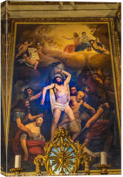 Four Saints Martyred Painting Cathedral Nice France Canvas Print by William Perry