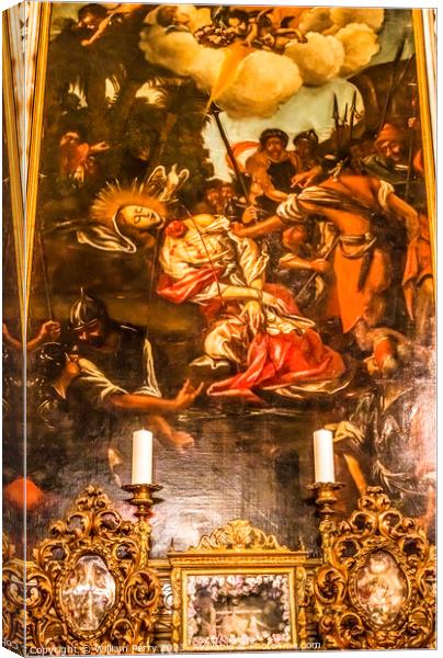 Saint Reparate Martyred Painting Cathedral Nice France Canvas Print by William Perry