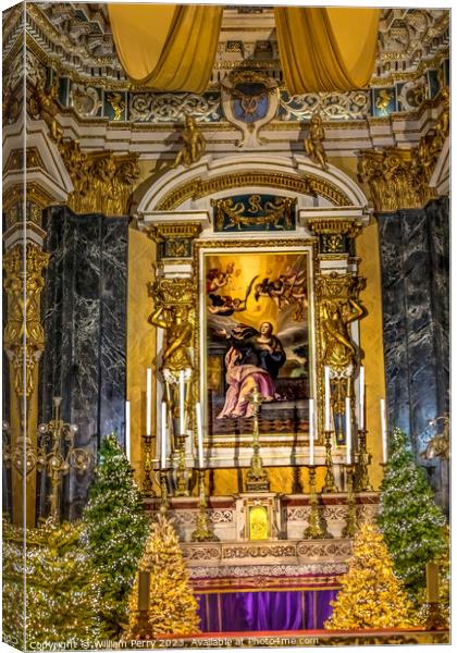 Basilica Altar Saint Reparata Painting Cathedral Nice France Canvas Print by William Perry