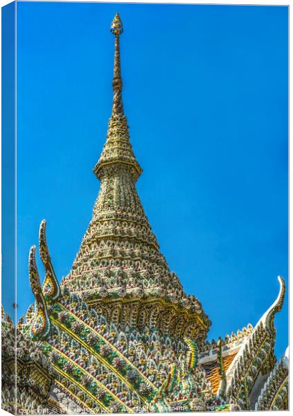 Porcelain Stupa Pagoda Grand Palace Bangkok Thailand Canvas Print by William Perry