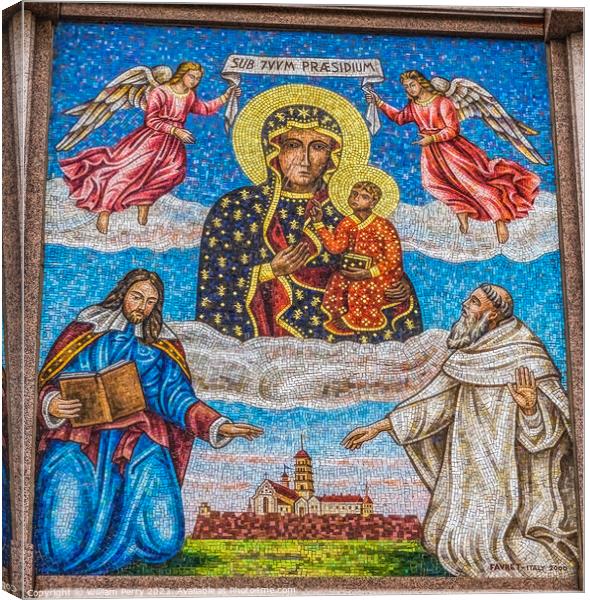 Black Madonna Virgin Mary Mosaic Jasna Gora Czestochowy Poland Canvas Print by William Perry
