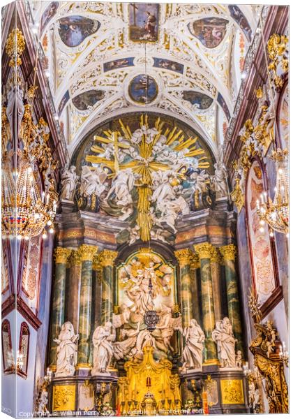 Altar Jasna Gora New Basilica Black Madonna Czestochowy Poland Canvas Print by William Perry