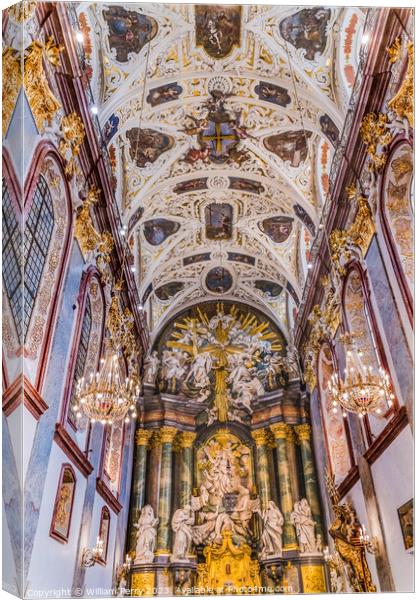 Altar Jasna Gora New Basilica Black Madonna Home Czestochowy Pol Canvas Print by William Perry