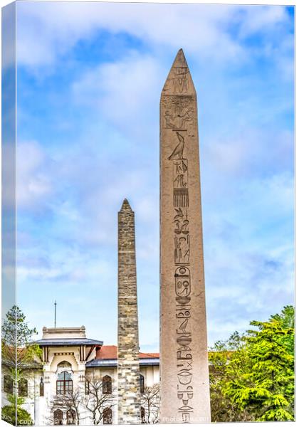 Walled  Pillar and Theodosius Obelisk Hippodrome Istanbul Turkey Canvas Print by William Perry