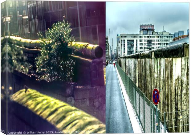 Real Berlin Wall Remains Wall Park Berlin Germany Canvas Print by William Perry