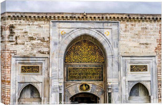 Topkapi Palace Entrance Gate Decorations Istanbul Turkey Canvas Print by William Perry