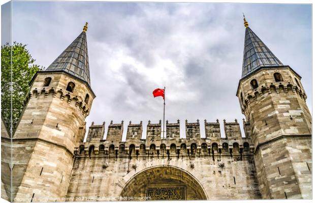 Topkapi Palace Entrance Gate Istanbul Turkey Canvas Print by William Perry