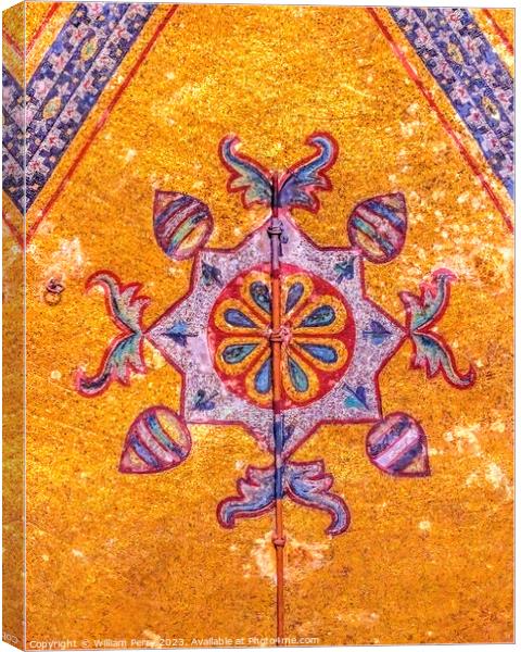 Islamic Decoration Hagia Sophia Mosque Istanbul Turkey Canvas Print by William Perry