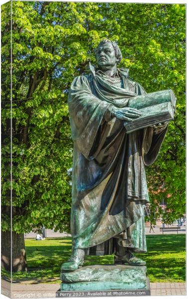 Martin Luther Statue Berlin Germany Canvas Print by William Perry