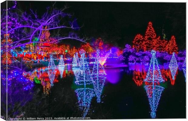 Christmas Lights Van Dusen Garden Vancouver British Columbia Canvas Print by William Perry