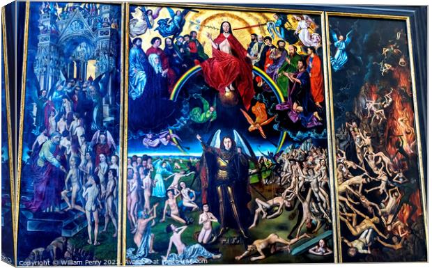 Copy Last Judgement St Mary's Church Gdansk Poland Canvas Print by William Perry