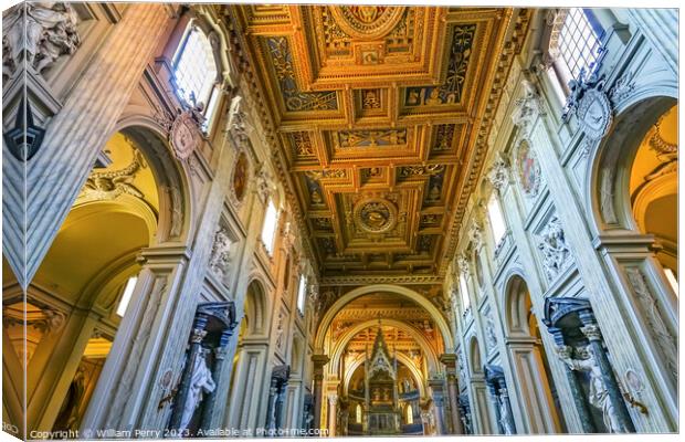 Altar Basilica Saint John Lateran Cathedral Rome Italy Canvas Print by William Perry