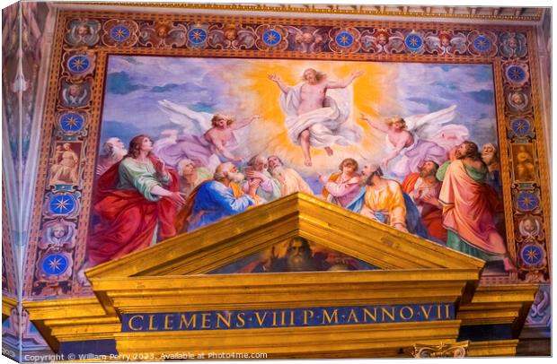 Jesus Resurrection Fresco Basilica Saint John Lateran Rome Canvas Print by William Perry