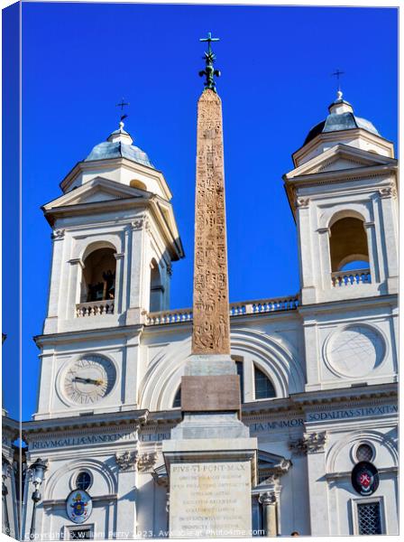 Trinita Dei Monti Spanish Steps Rome Italy Canvas Print by William Perry