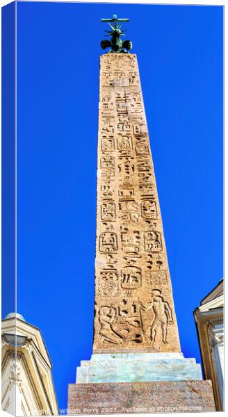 Hieroglyphs Obelisk Sallustiano Trinita Dei Monti Spanish Steps  Canvas Print by William Perry