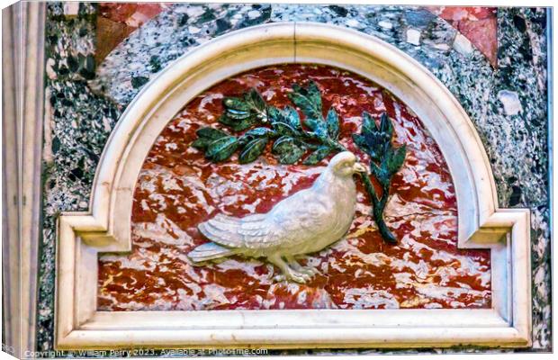 Saint Peter's Basilica Marble Dove Vatican Rome Italy Canvas Print by William Perry
