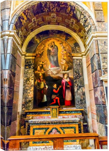 Madonna Mary Altar Santa Maria Della Pace Church Rome Italy  Canvas Print by William Perry