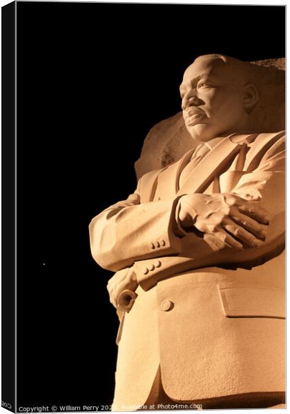 Martin Luther King Memorial Stars and Venus in Background Night  Canvas Print by William Perry