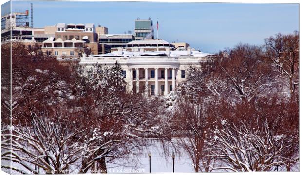 White House After the Snow Constitution Avenue Washington DC Canvas Print by William Perry