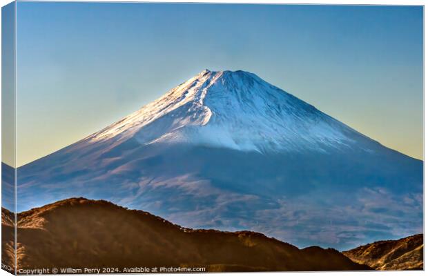Colorful Mount Fuji Lookout Ridge Kanagawa Japan  Canvas Print by William Perry