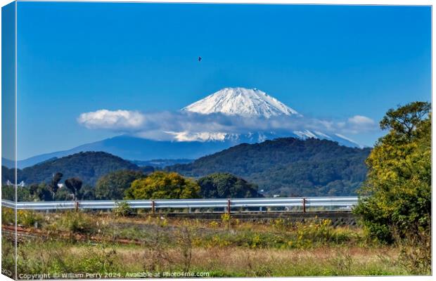Colorful Mount Fuji Airplane Road Hiratsuka Kanagawa Japan  Canvas Print by William Perry