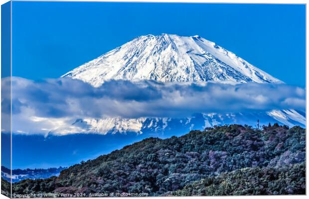 Colorful Mount Fuji Lookout Cloud Hiratsuka Kanagawa Japan  Canvas Print by William Perry