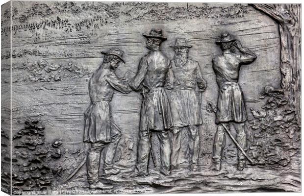  General Sherman Bronze Bas Relief Battle of Atlanta Civil War M Canvas Print by William Perry