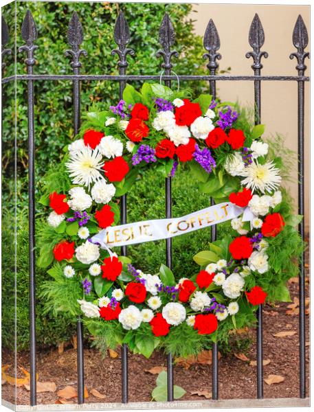 Wreath DC Office Killed Blair House Building Second White House  Canvas Print by William Perry