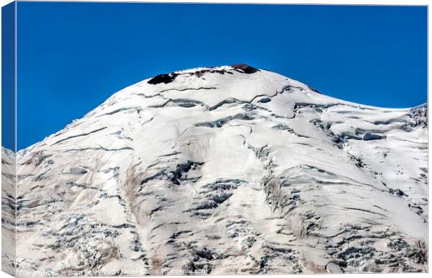 Mount Rainier Close Crater Crystal Mountain Lookout Pierce Count Canvas Print by William Perry