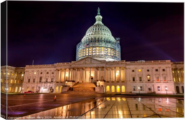 US Capitol North Side Construction Night Stars Washington DC Ref Canvas Print by William Perry