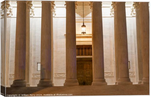 US Supreme Court Columns DoorWashington DC Canvas Print by William Perry