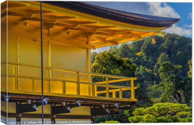 Corner Bell Kinkaku-Ji Golden Buddhist Temple Kyoto Japan Canvas Print by William Perry