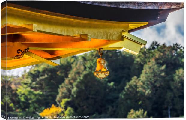 Bell Kinkaku-Ji Golden Pavilion Buddhist Temple Kyoto Japan Canvas Print by William Perry
