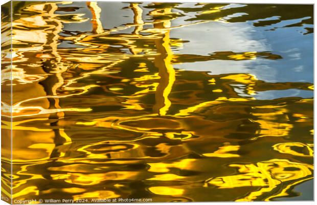 Water Reflection Abstract Garden Kinkaku-Ji Kyoto Japan Canvas Print by William Perry