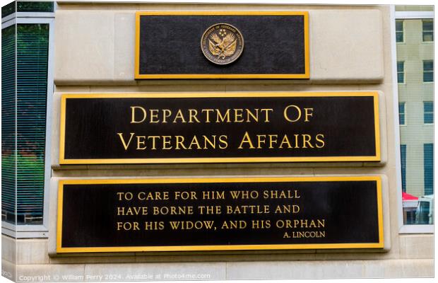 Department of Veteran Affairs Washington DC Canvas Print by William Perry