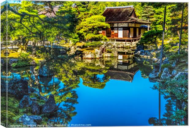 Garden Togudo Hall Ginkakuji Silver Temple Kyoto Japan Canvas Print by William Perry