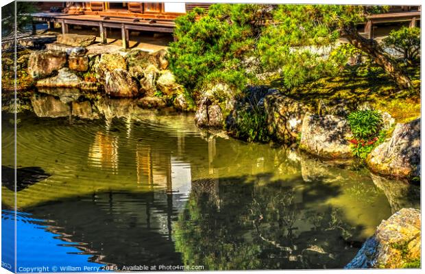 Garden Ginkakuji Silver Pavilion Temple Kyoto Japan Canvas Print by William Perry