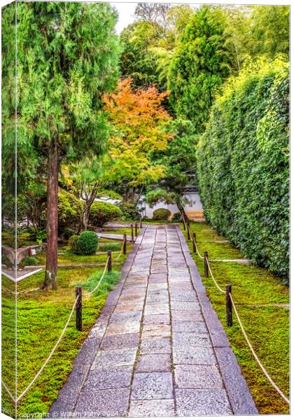 Colorful Path Tofuku-Ji Funda-In Sesshu-ji Buddhist Temple Kyoto Canvas Print by William Perry