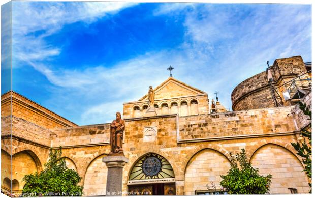 Saint Catherine Church Nativity Church Bethlehem West Palestine Canvas Print by William Perry