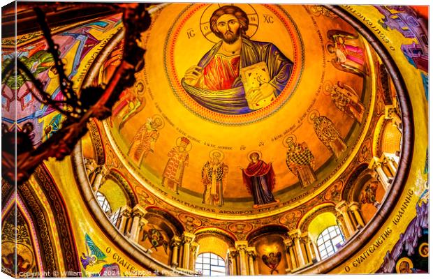 Dome Crusader Church of the Holy Sepulchre Jerusalem Israel Canvas Print by William Perry