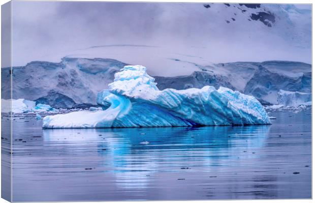 Blue Iceberg Paradise Bay Antarctica Canvas Print by William Perry