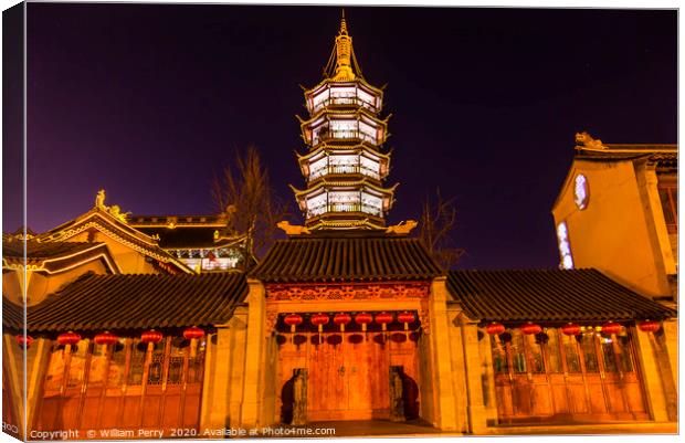 Nanchang Temple Pagoda Wuxi Jiangsu China Canvas Print by William Perry