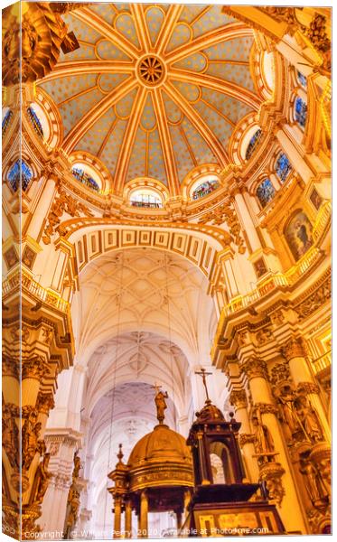  Cathedral Andalusia Granada Spain Canvas Print by William Perry