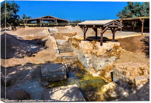 Jesus Baptism Site Bethany Beyond Jordan Canvas Print by William Perry