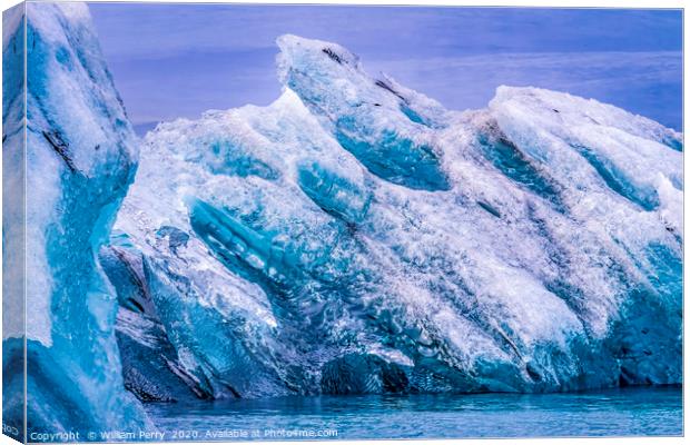 Blue Large Iceberg Jokulsarlon Glacier Lagoon Icel Canvas Print by William Perry