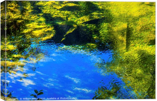 Summer Blue Green Abstract Wenatchee River Washing Canvas Print by William Perry