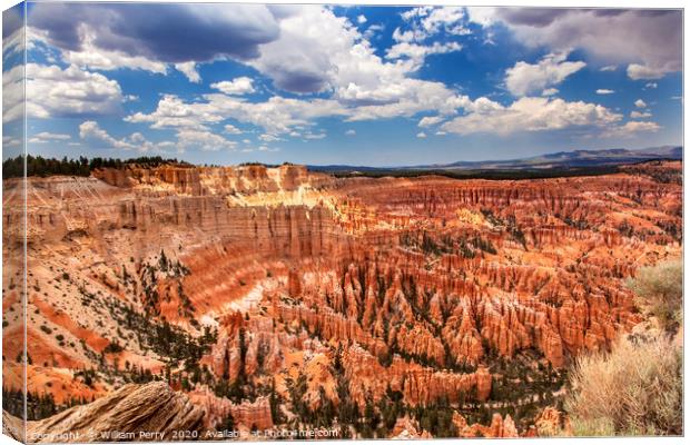 Amphitheater Inspiration Point Bryce Canyon Utah Canvas Print by William Perry