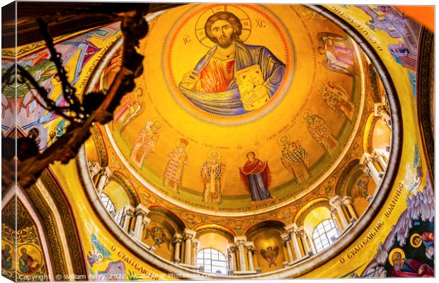 Jesus Dome Crusader Church Holy Sepulchre Jerusale Canvas Print by William Perry