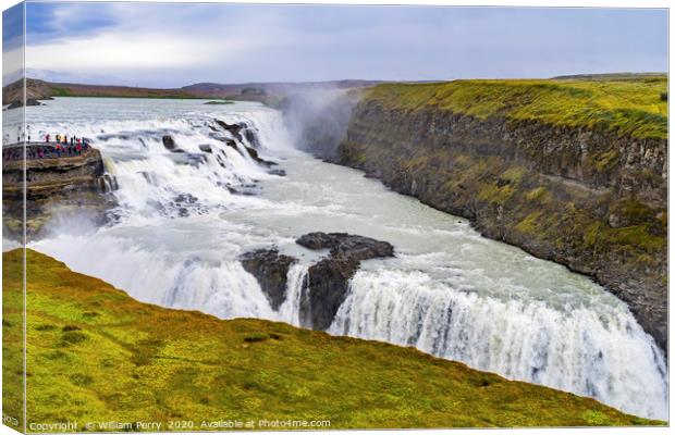 Gullfoss Waterfall Golden Circle Iceland Canvas Print by William Perry